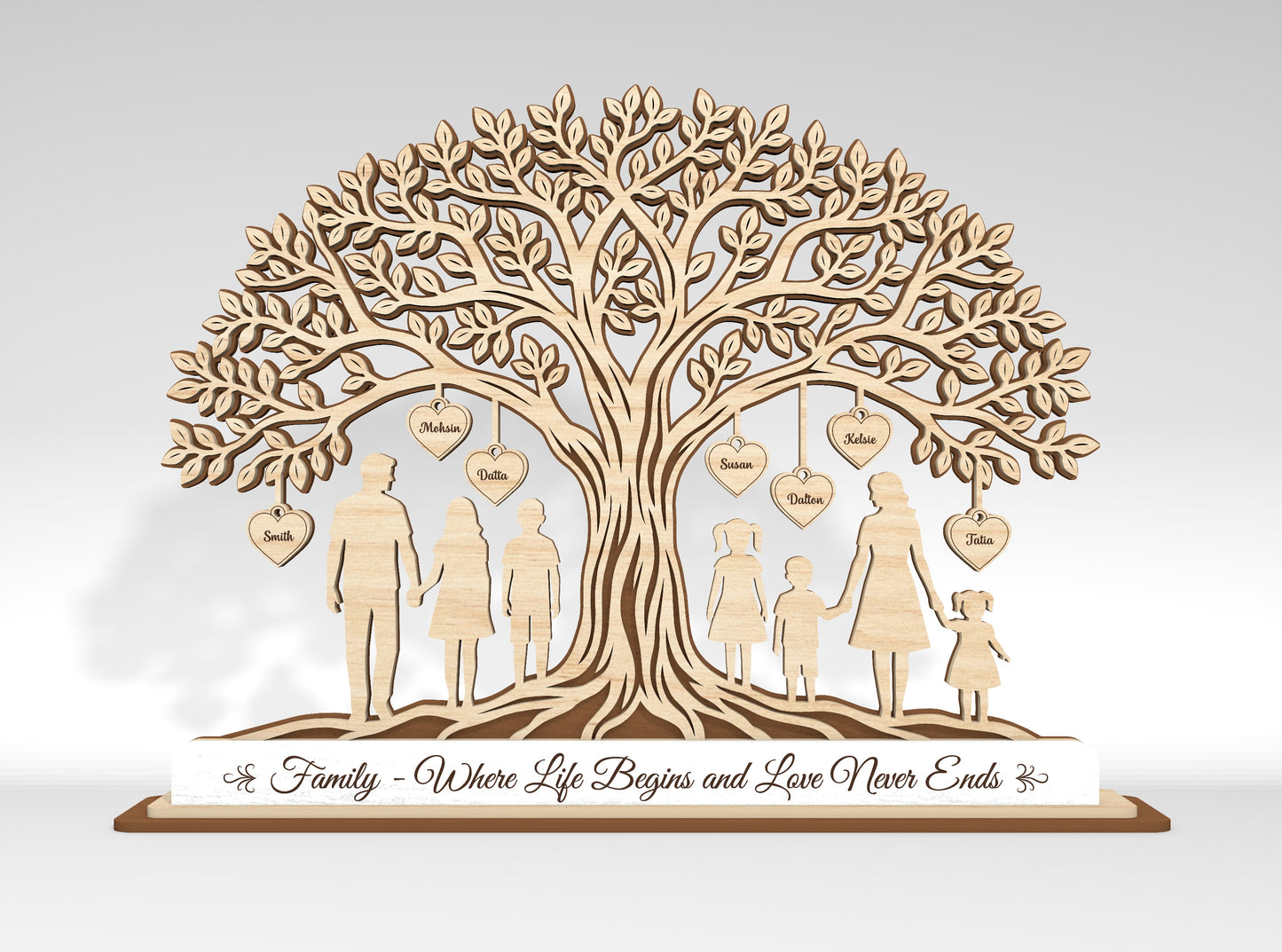 Personalized Family Tree Custom Name Sign SVG for LightBurn and xTool