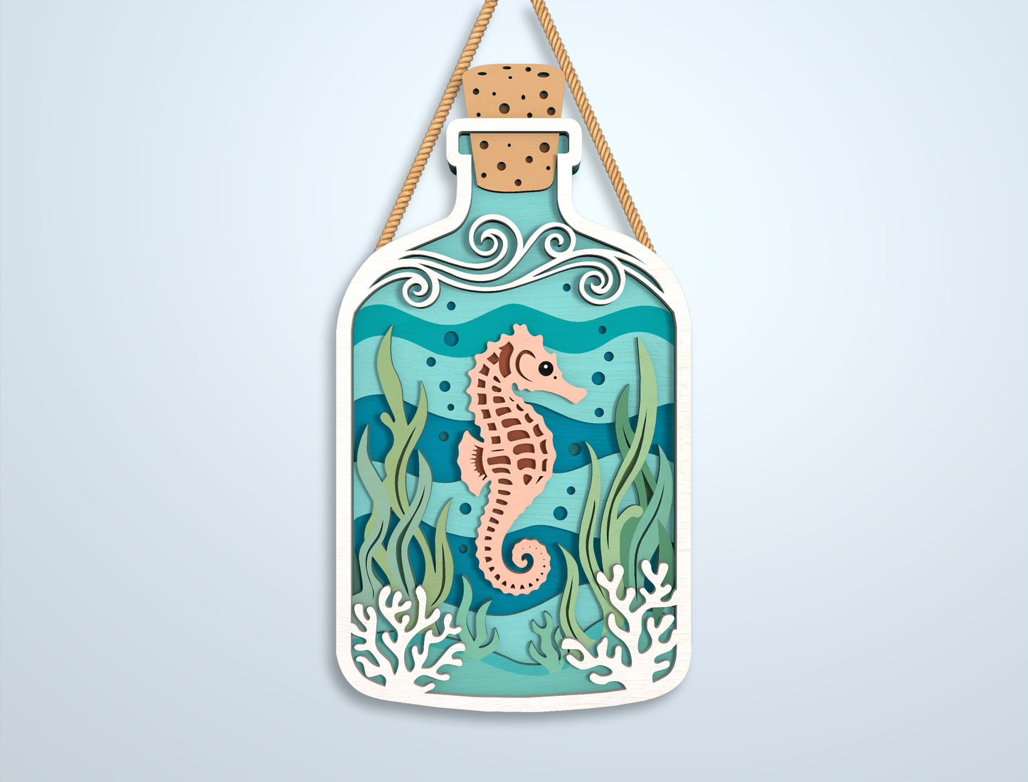 Coastal Bottle Door Sign SVG Bundle Laser Cut File for xTool