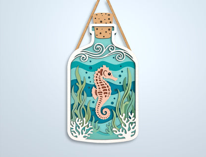 Coastal Bottle Door Sign SVG Bundle Laser Cut File for xTool