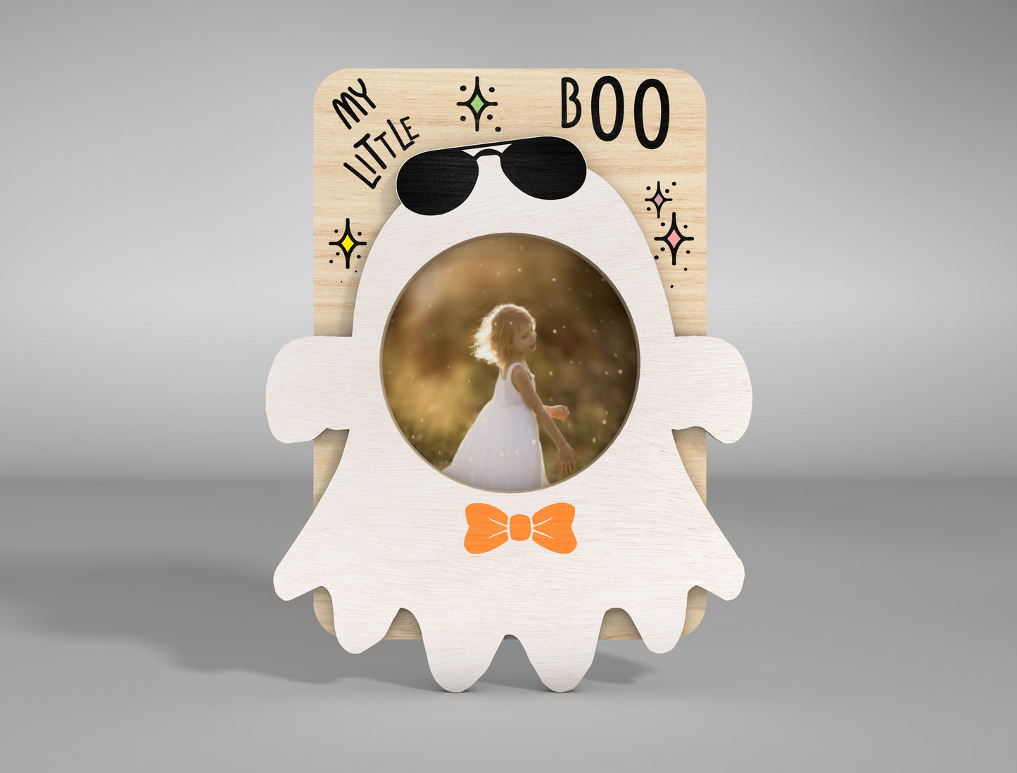 Halloween Fridge Magnet SVG Bundle for LightBurn Glowforge xTool Ghost Photo Frame 4 Designs