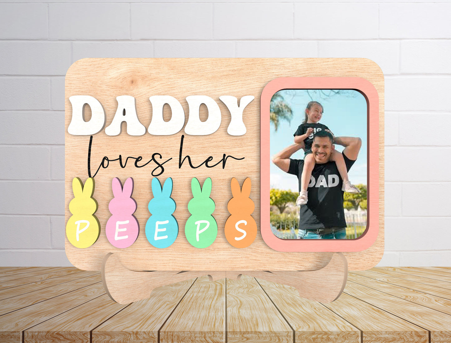 Personalized Easter Peeps Photo Frame Laser Cut File | Mommy Loves Her Peeps SVG | Custom Family Picture Frame Design | Glowforge, xTool, LightBurn, etc.