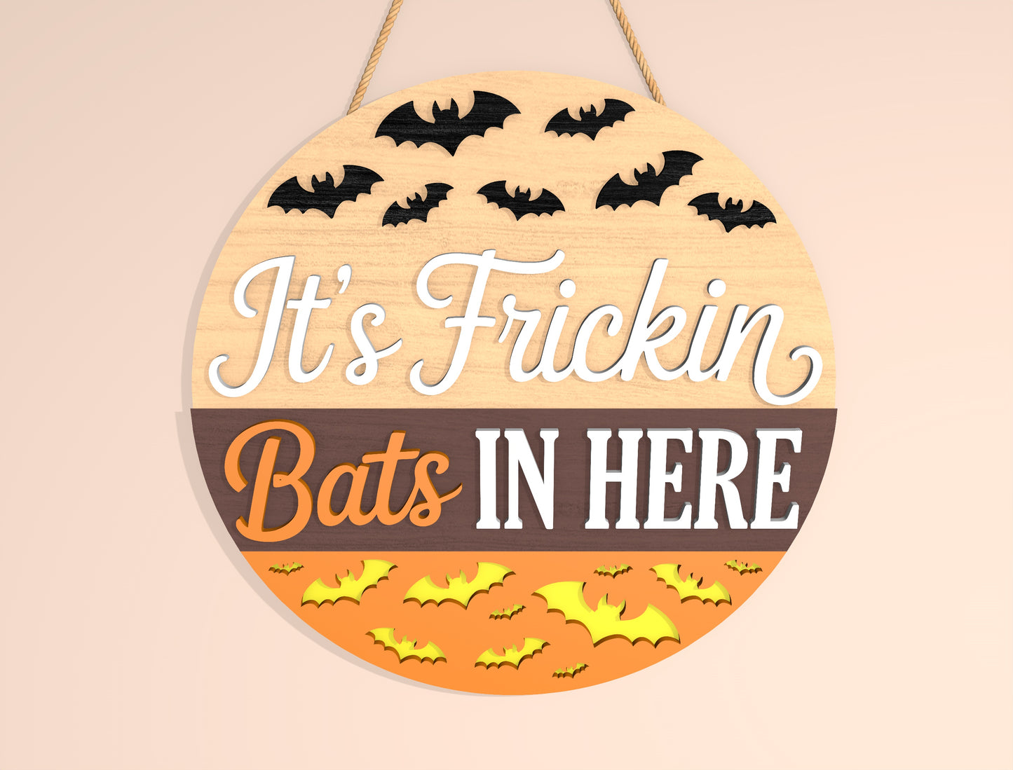It's Frickin Bats In Here and Welcome My Pretties Door Hanger SVG Set for Glowforge xTool