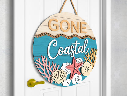 Gone Coastal Door Hanger SVG for Glowforge