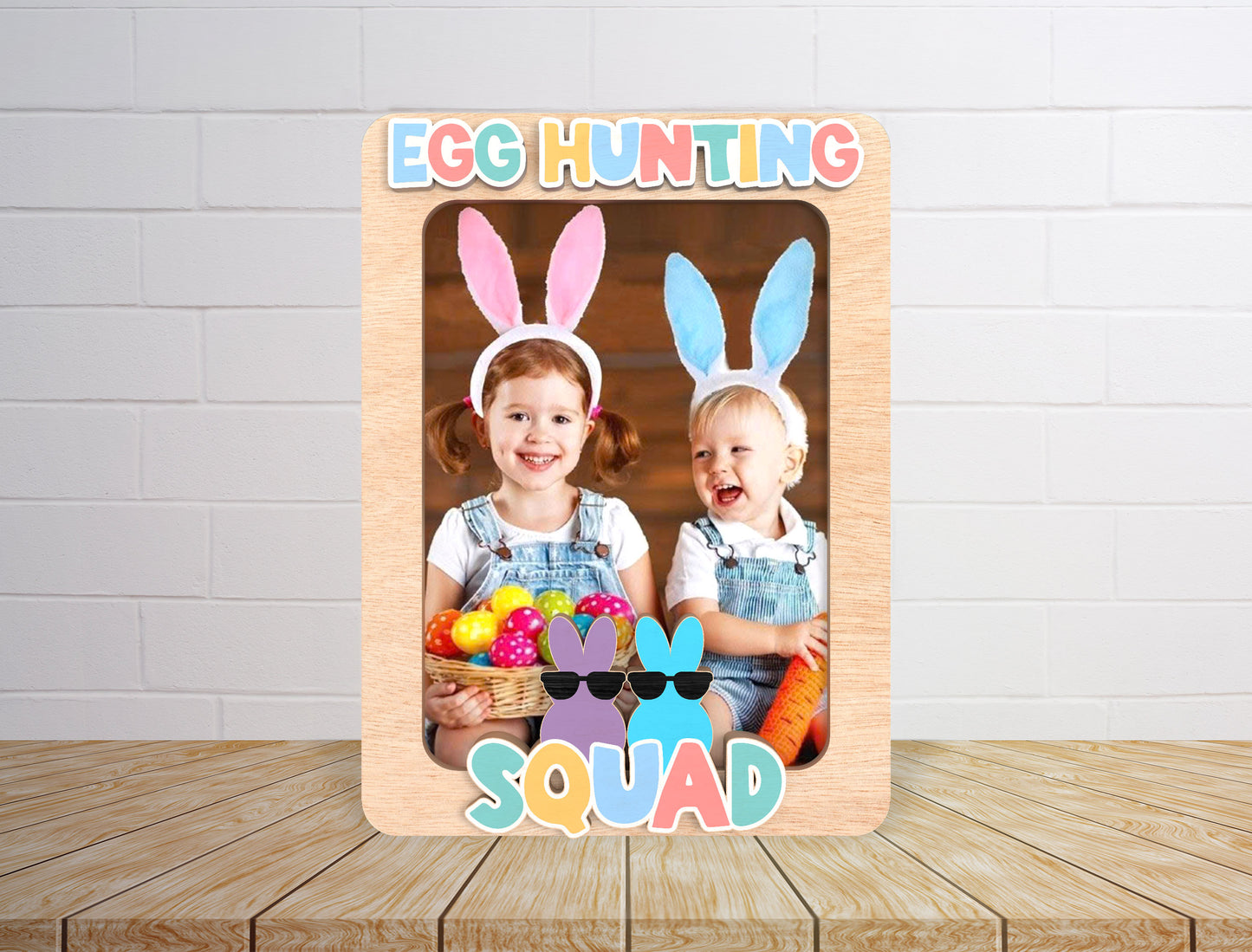 Egg Hunting Squad Photo Frame SVG Bundle for Glowforge and xTool