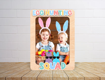 Egg Hunting Squad Photo Frame SVG Bundle for Glowforge and xTool