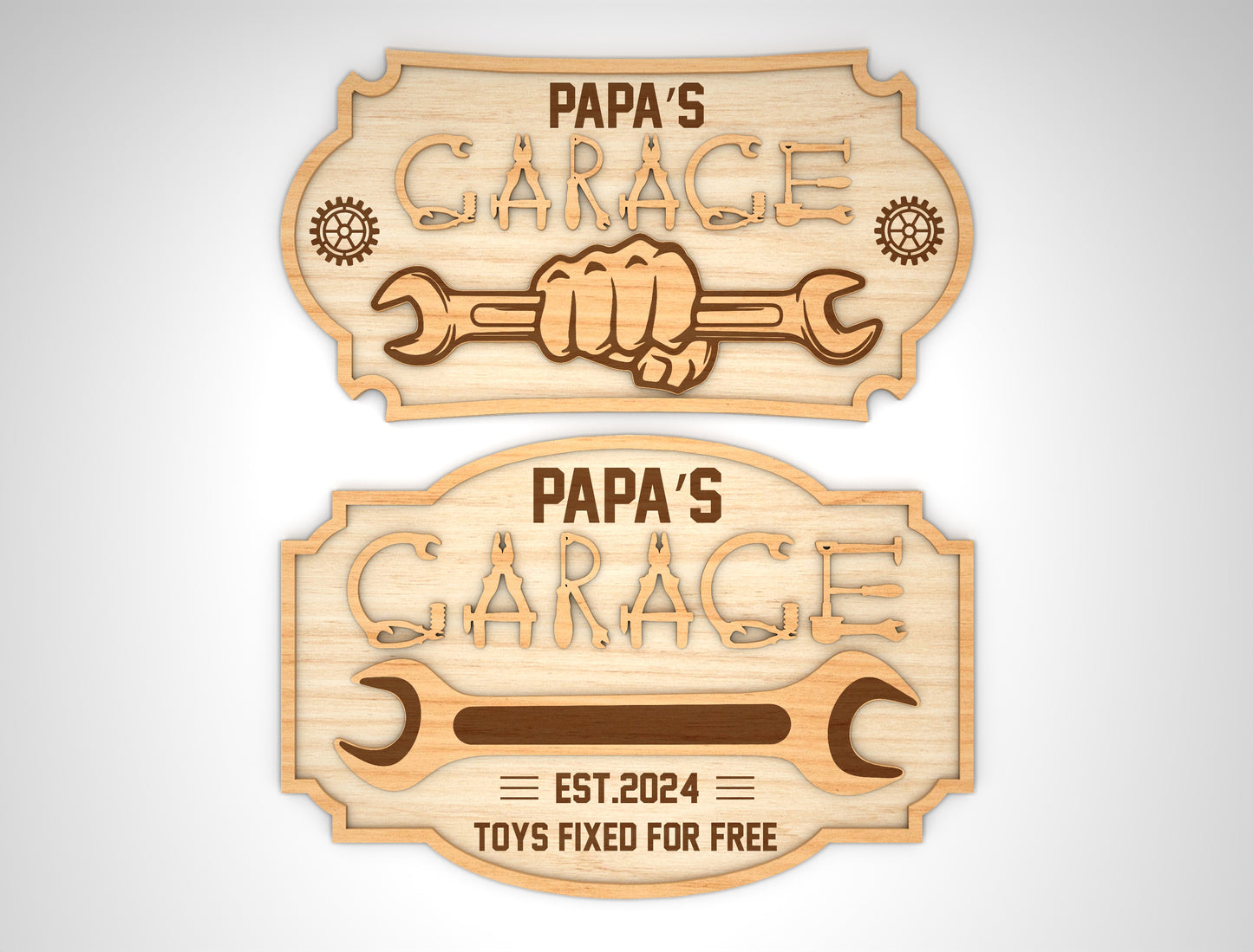 Dad Garage Workshop Sign SVG Bundle Laser Cut File for Glowforge and LightBurn