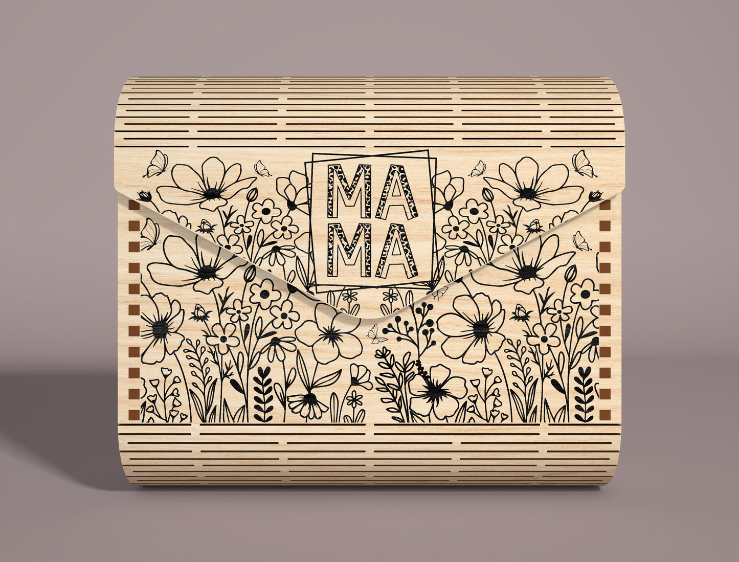 Mom Floral Clutch Bag SVG Wooden Clutch Set for xTool and LightBurn