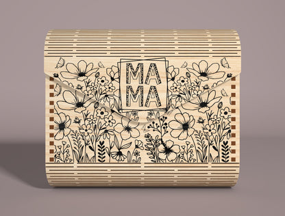 Mom Floral Clutch Bag SVG Wooden Clutch Set for xTool and LightBurn
