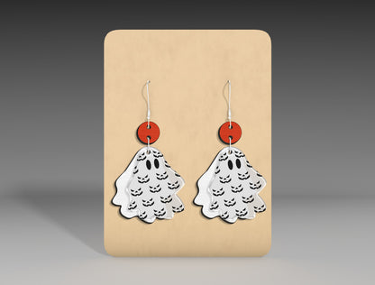 Halloween Floral Ghost Earrings SVG Bundle 3 Designs for Glowforge xTool LightBurn