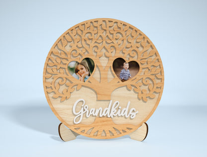 Grandkids Photo Frame SVG Bundle Family Tree Tabletop Laser Cut File for Glowforge and xTool