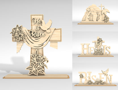 19 Easter Standing Decor Bundle SVG Laser Cut for Glowforge and xTool
