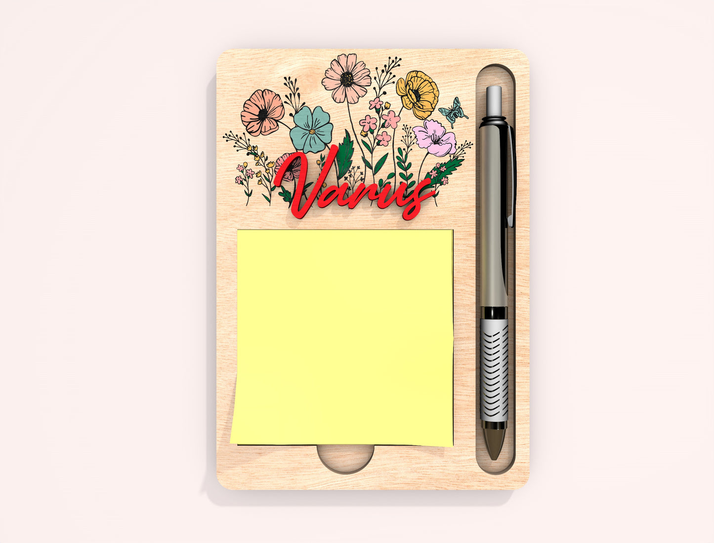 Personalized Floral Note Holder SVG Bundle Laser Cut File for Glowforge and xTool