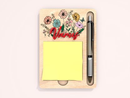 Personalized Floral Note Holder SVG Bundle Laser Cut File for Glowforge and xTool