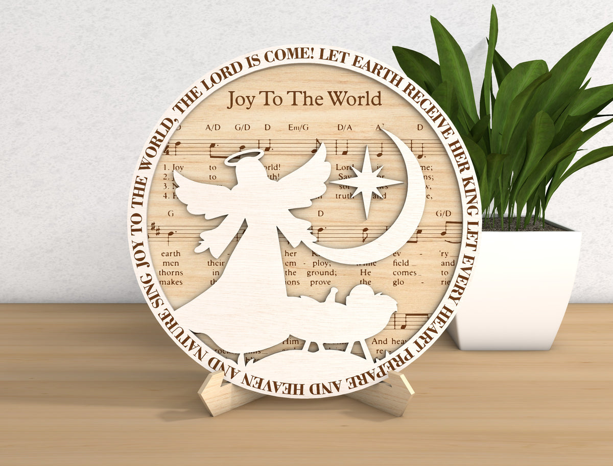 Christmas Nativity Sheet Music Round Sign SVG Bundle 3