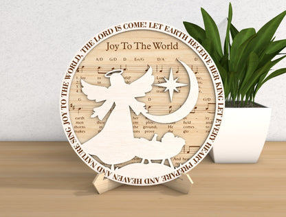 Christmas Nativity Sheet Music Round Sign SVG Bundle 3
