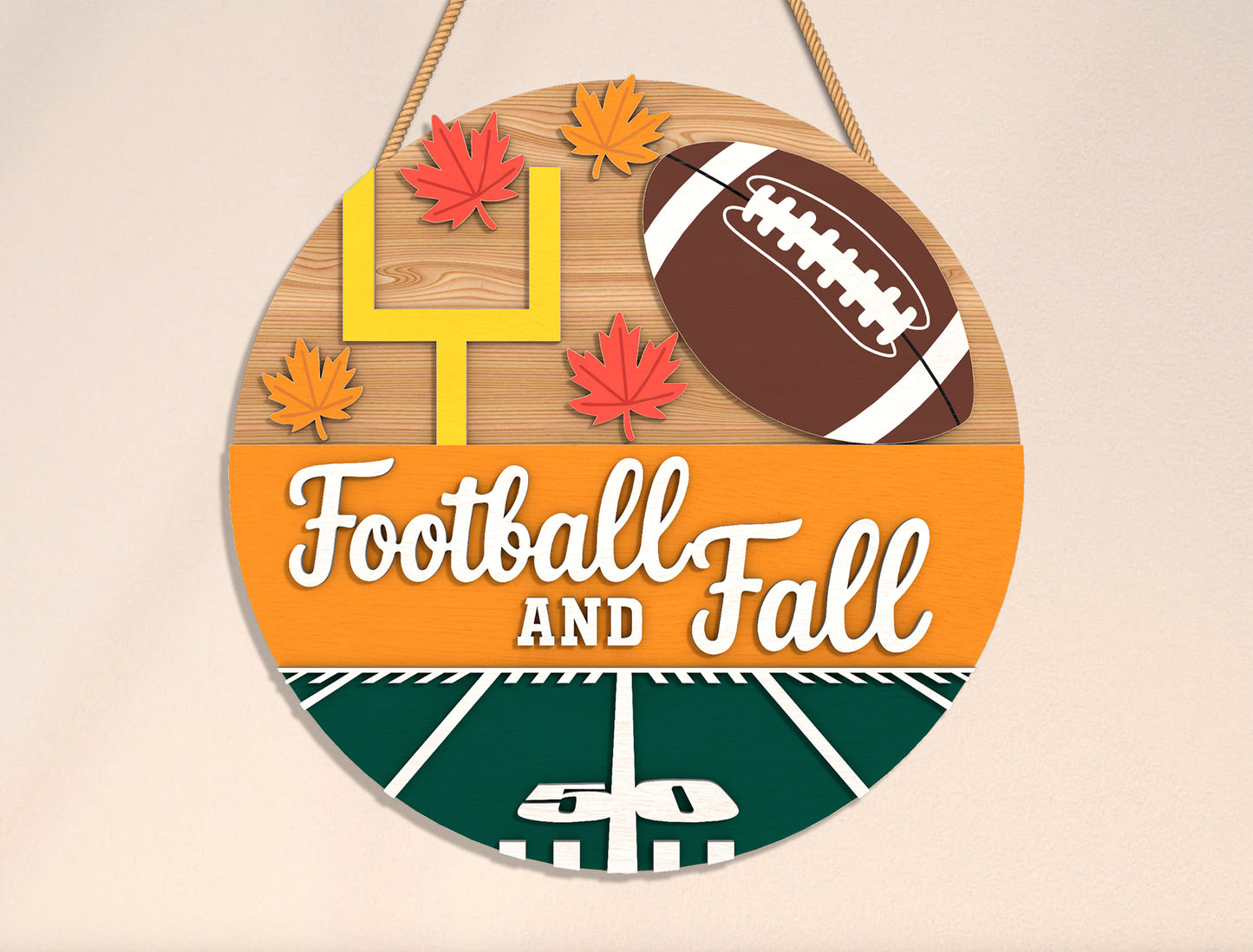 Football and Fall Y'all Door Hanger SVG Set for Glowforge xTool LightBurn | 2 Designs