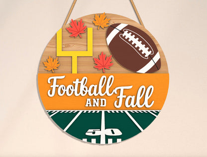 Football and Fall Y'all Door Hanger SVG Set for Glowforge xTool LightBurn | 2 Designs
