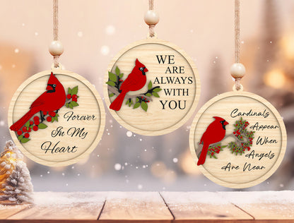 Cardinal Memorial Ornament SVG Bundle for Glowforge and LightBurn