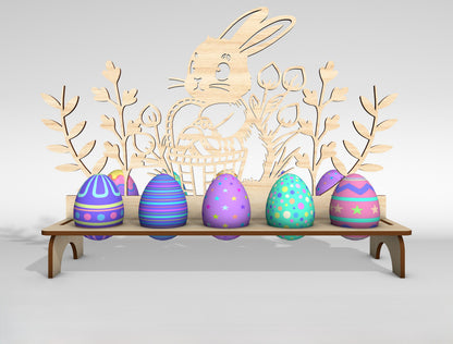 Easter Egg Holder Stand SVG Bunny Chick Display Rack for LightBurn and xTool