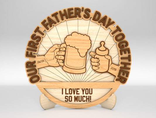 Father's Day Dad Love Sign SVG Laser Cut File for xTool and Glowforge