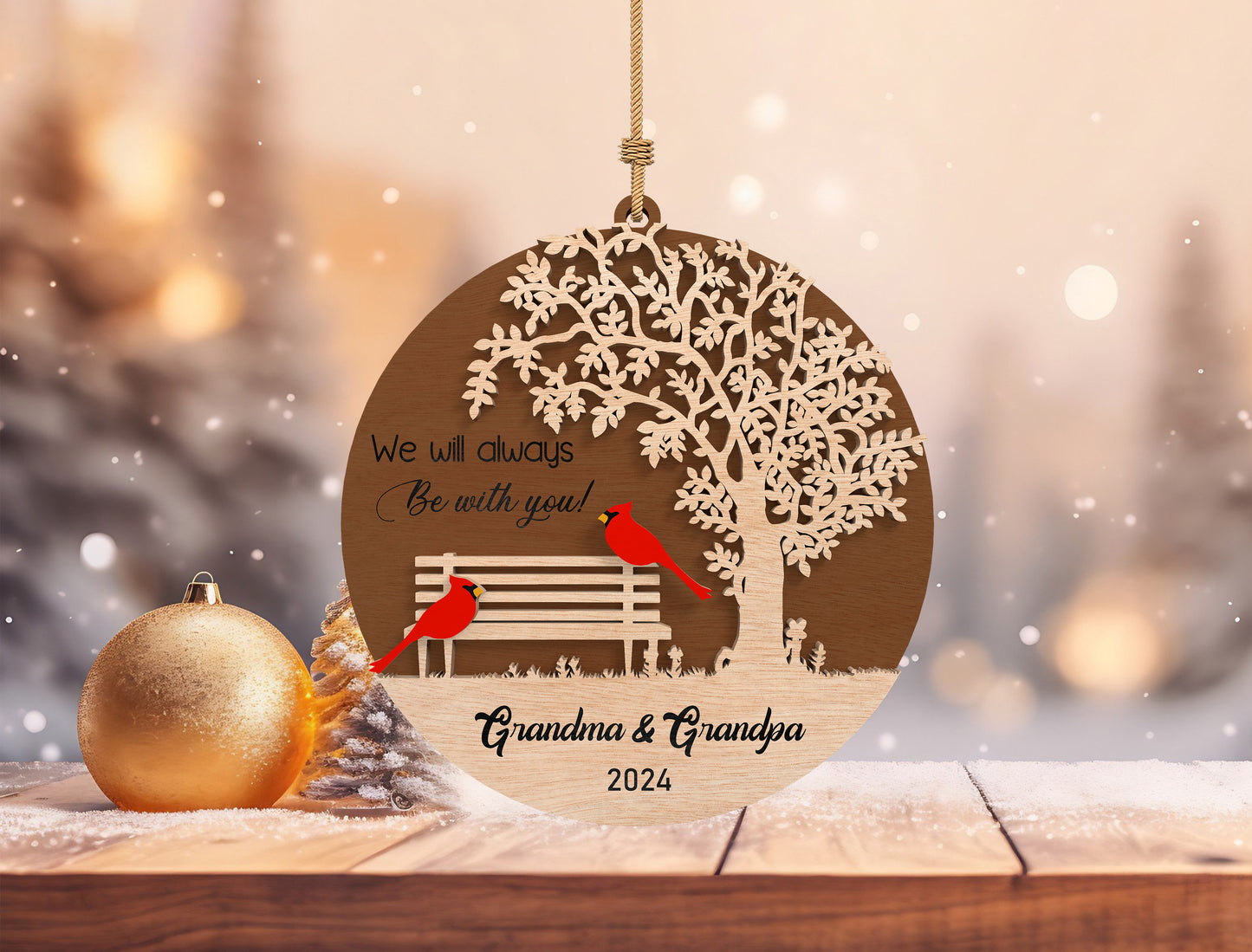 Memorial Bench Ornament SVG for Glowforge and LightBurn