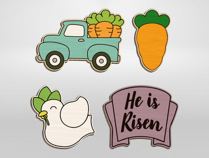 Easter Stud Earrings SVG Bundle Bunny Chick Floral for LightBurn and xTool