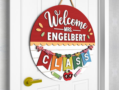 Personalized Teacher Door Hanger SVG for Glowforge and xTool