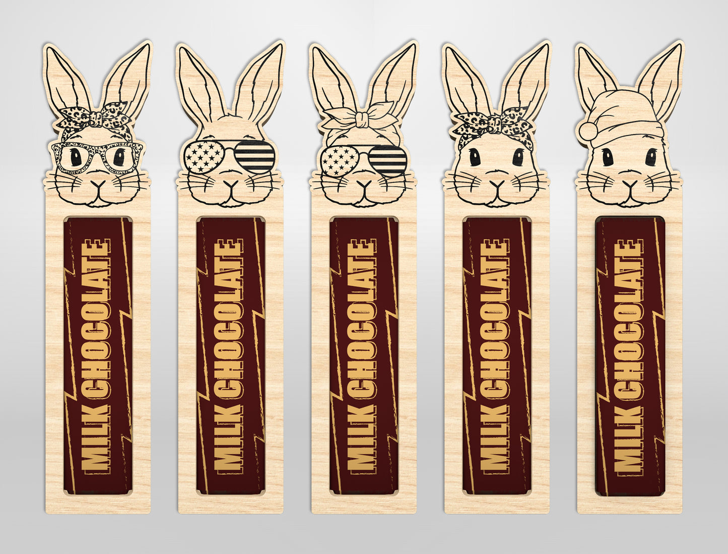 Rabbit Chocolate Holder SVG Easter Bunny Candy Gift for LightBurn and xTool