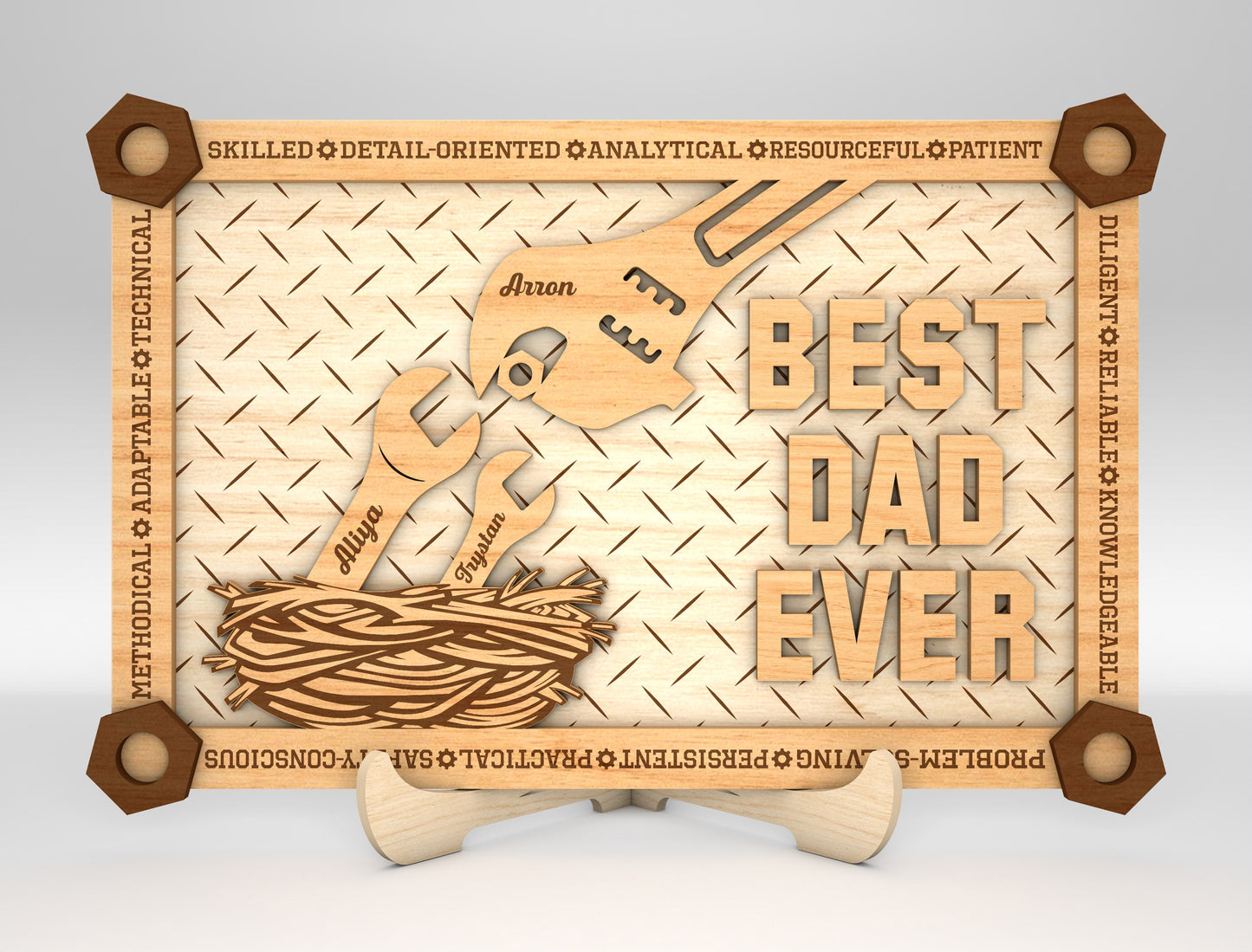 Best Dad Ever Tool Sign SVG Laser Cut File for Glowforge and LightBurn