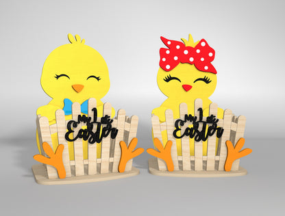 My 1st Easter Bunny Chick Lamb Basket SVG Bundle for LightBurn and xTool