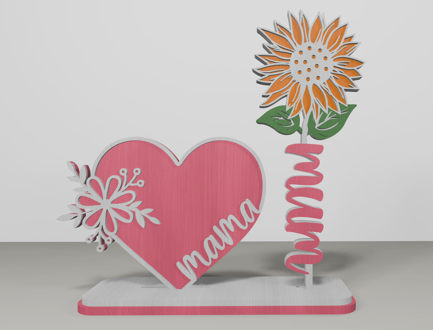 Sunflower Mom Tabletop Decor SVG Bundle for Glowforge and xTool