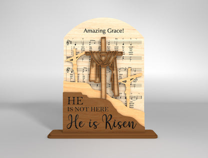 Christian Easter Jesus Cross Hymn Stand SVG Laser Cut for LightBurn and xTool