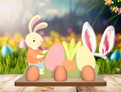Easter Bunny Egg Holder SVG Spring Bunny Basket for Glowforge and xTool
