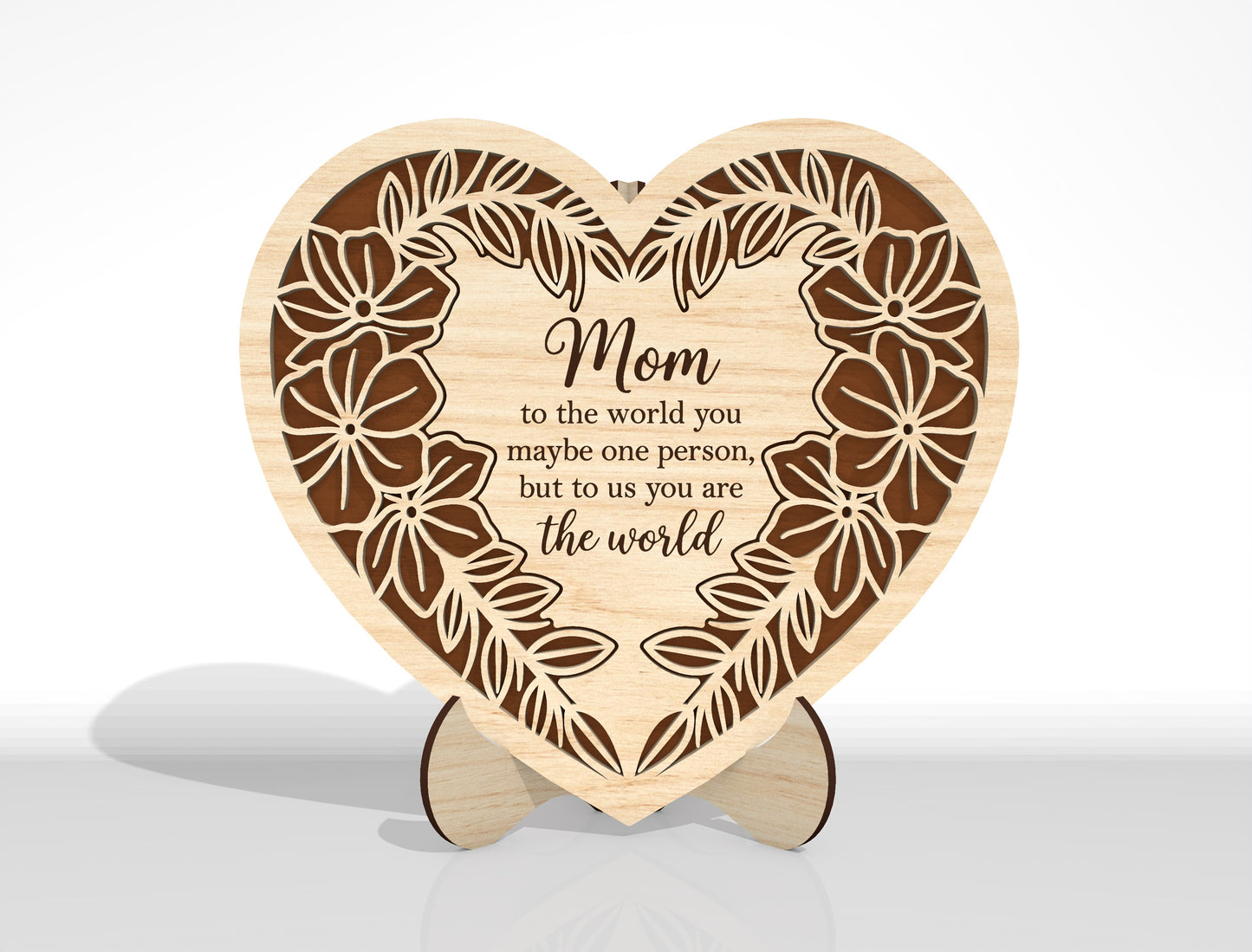Floral Heart Engraved Sign SVG Bundle Vintage for LightBurn