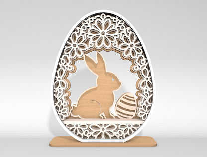 Multilayer Easter Egg Table Decor SVG Bundle 6 Designs for Glowforge and xTool
