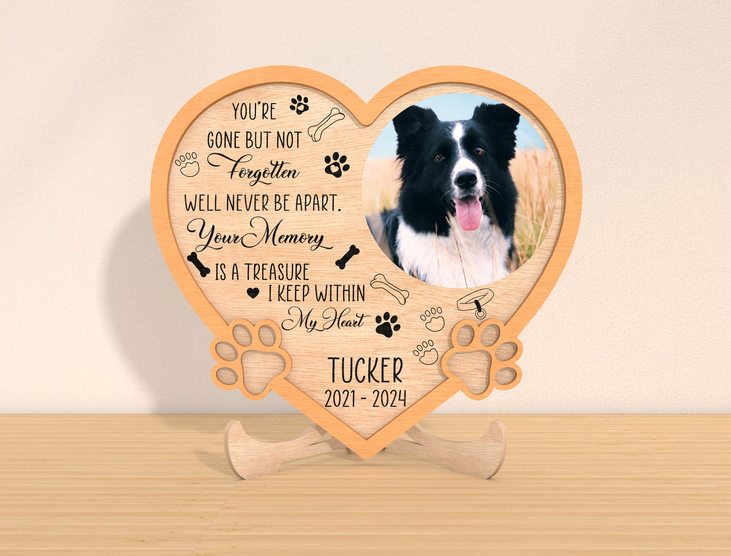 Pet Memorial Heart Photo SVG Laser Cut File for xTool and Glowforge