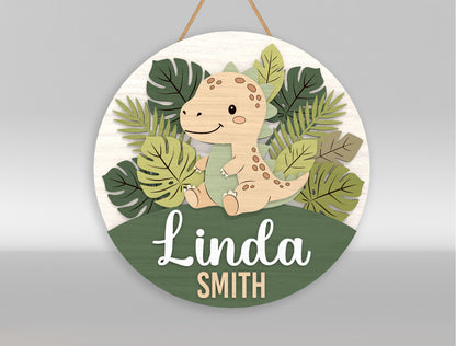 Dinosaur Nursery Door Sign SVG for LightBurn and xTool