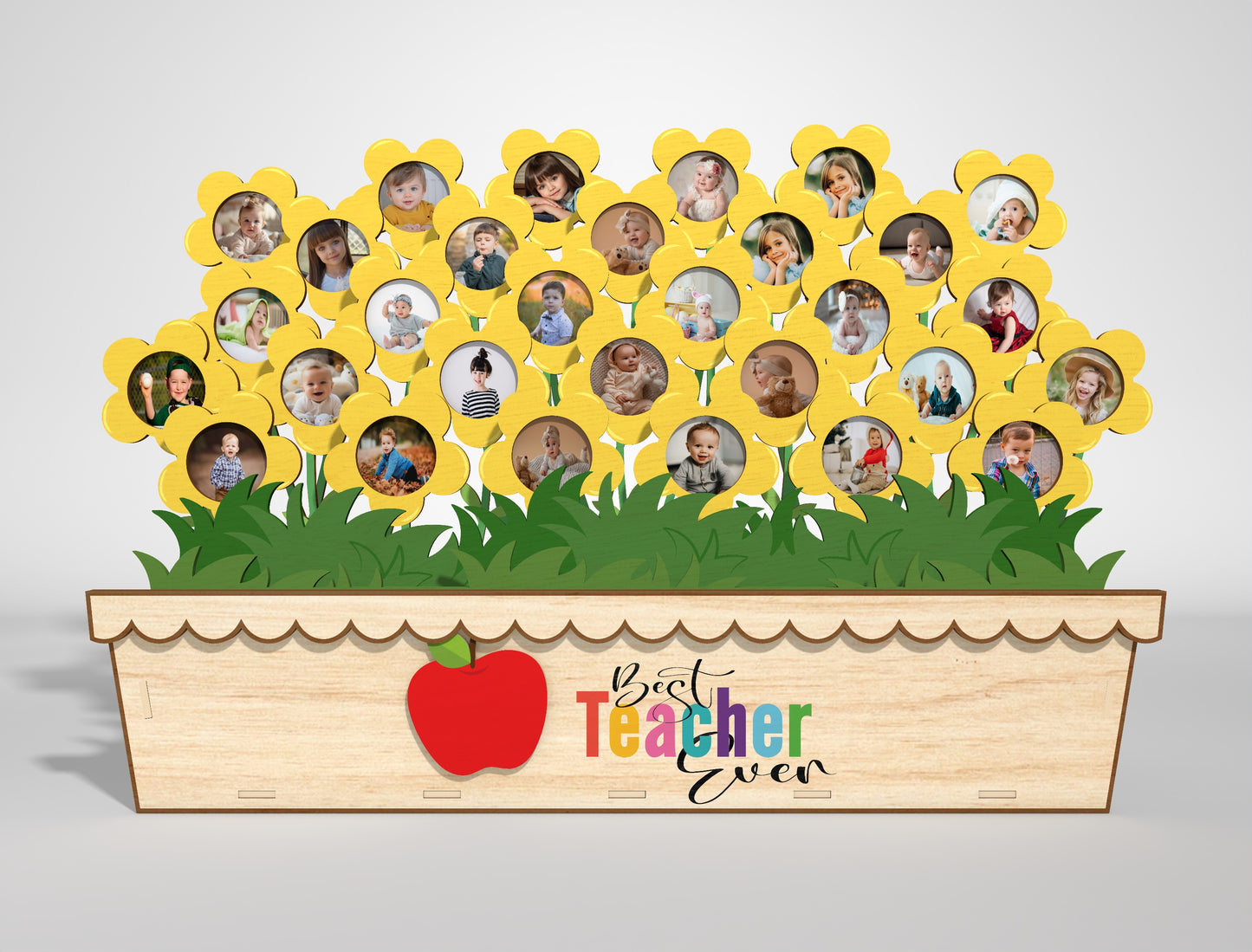 Teacher Flower Photo Frame SVG Bundle Laser Cut File for Glowforge and LightBurn