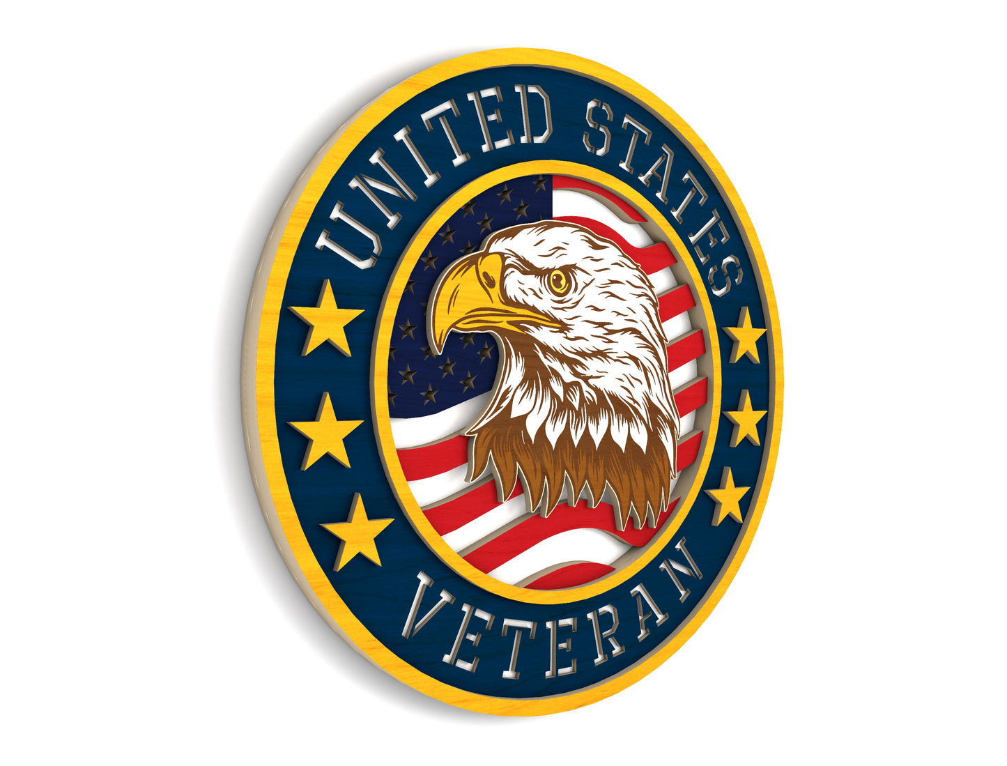 United States Veteran Eagle Sign SVG for Glowforge and LightBurn