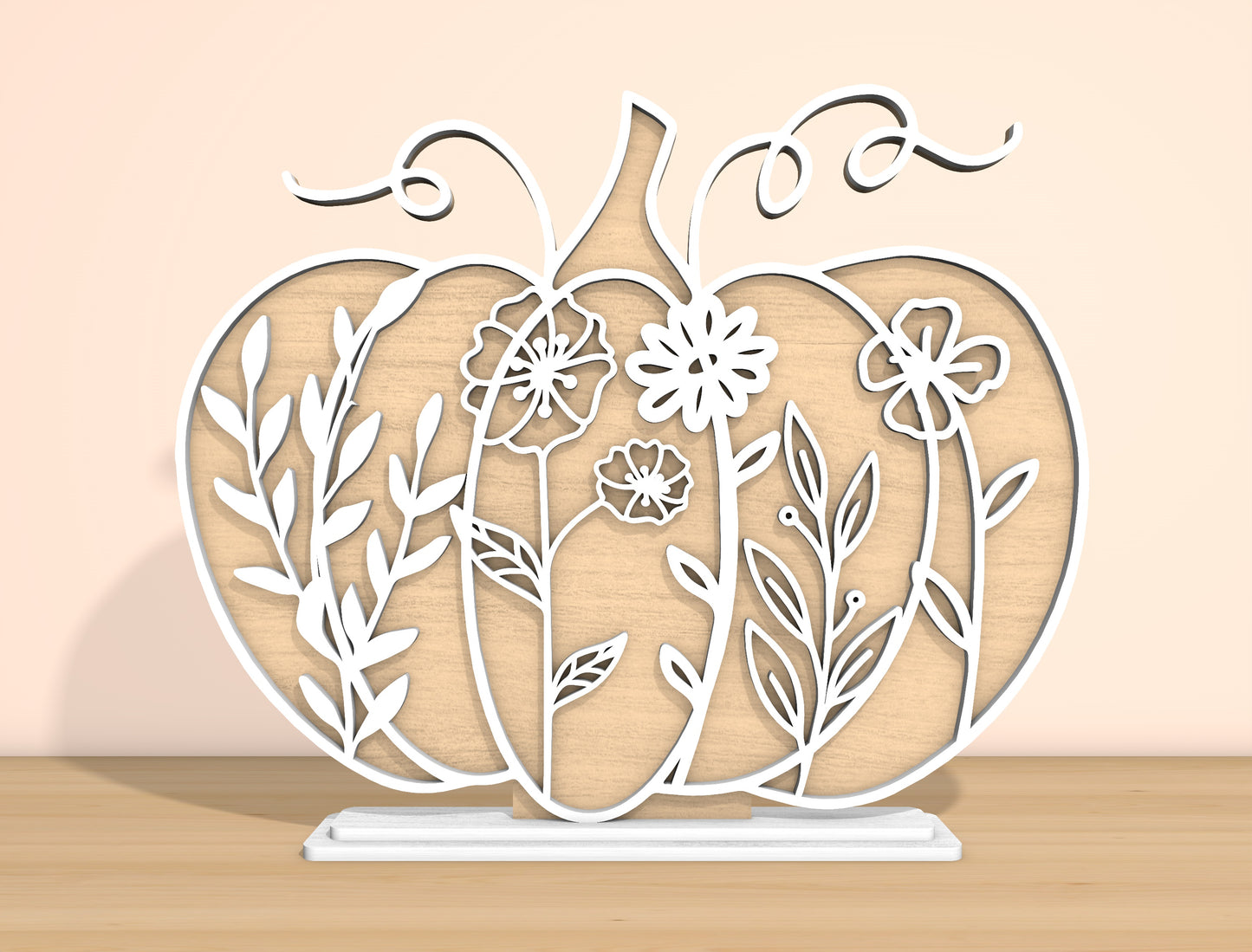 Floral Pumpkin & Gourd SVG Bundle Laser Cut File | Fall Tabletop Decor | Elegant Botanical Style | Glowforge, xTool, LightBurn, etc.