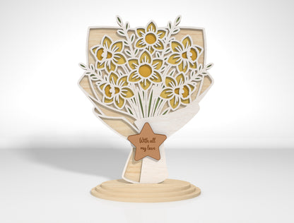 Flower Bouquet Stand SVG Bundle Layered Floral for Glowforge