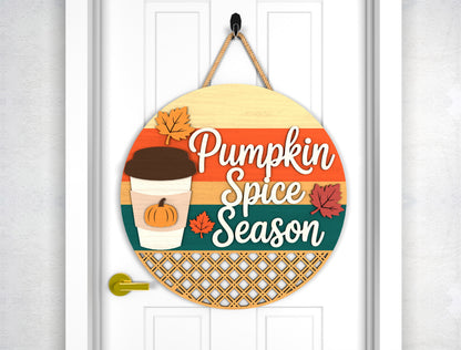 Welcome Pumpkin Truck and Pumpkin Spice Season Door Hanger SVG Set for Glowforge xTool LightBurn 2 Designs