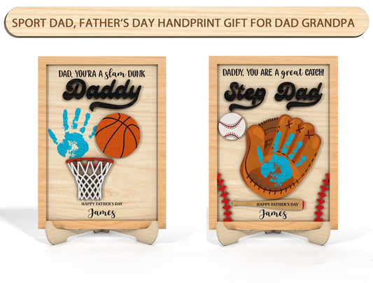 Sports Dad Handprint SVG Laser Cut File for xTool and Glowforge