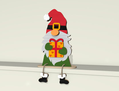 Christmas Gnome Shelf Sitter Laser Cut File | Ready to Cut | Glowforge, xTool, LightBurn, etc.