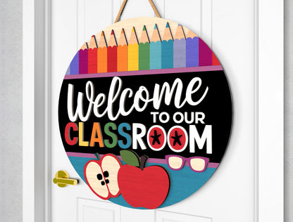 Classroom Door Hanger SVG Laser Cut File for Glowforge and xTool