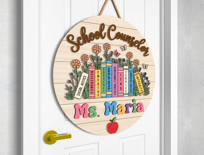 Personalized School Counselor Door Hanger SVG for xTool and Glowforge