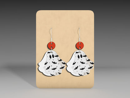Halloween Floral Ghost Earrings SVG Bundle 3 Designs for Glowforge xTool LightBurn
