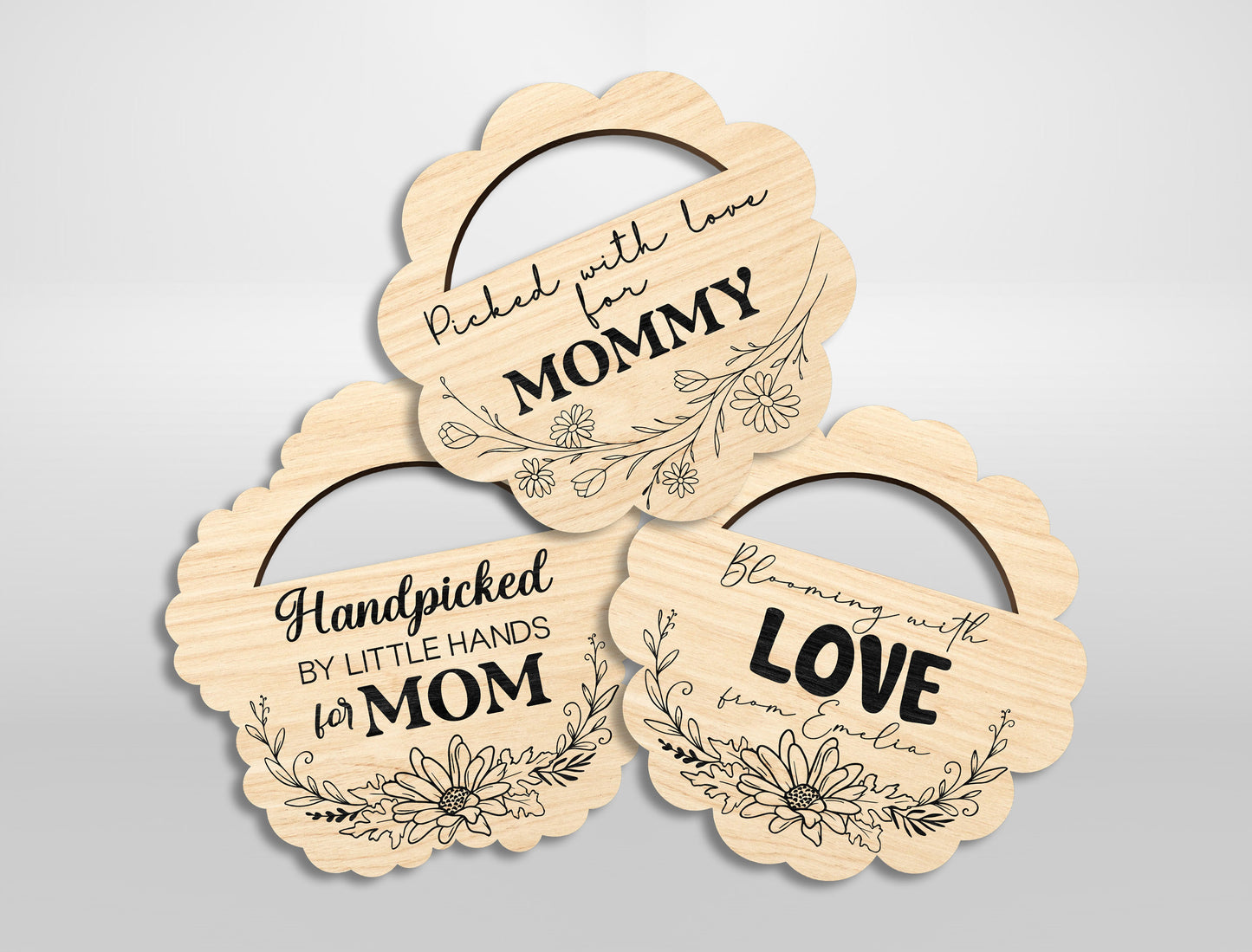 Jar Topper Flower Holder SVG Bundle Engraved Mom for Glowforge and xTool