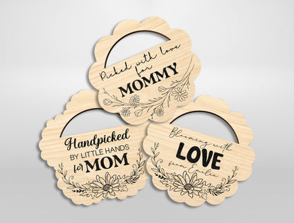 Jar Topper Flower Holder SVG Bundle Engraved Mom for Glowforge and xTool
