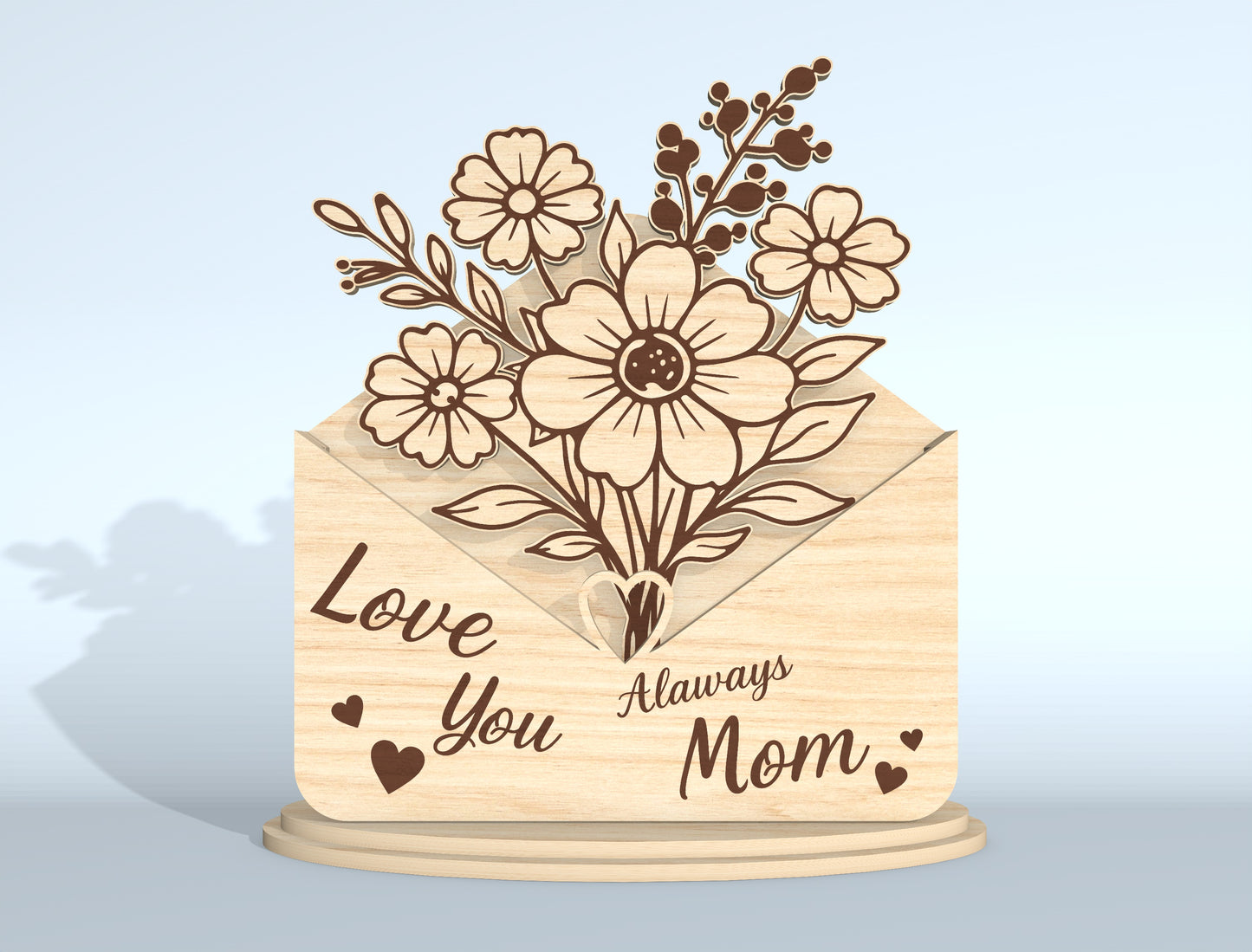 Floral Envelope Stand Sign SVG Bundle for Glowforge and xTool